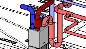 Complicated ducting for an MVHR system with ComfoCool