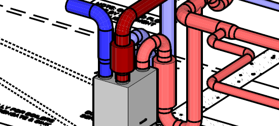 Complicated ducting for an MVHR system with ComfoCool