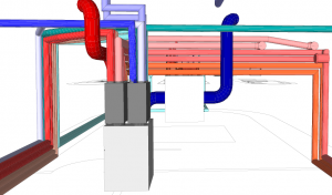 MVHR 3D Design ventilation strategy for a London Houseboat