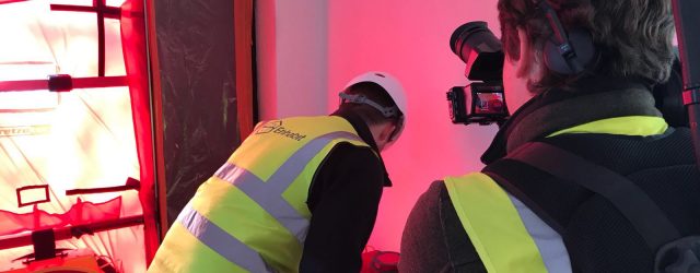 Level 2 airtightness testing with blower door fan