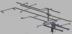 Poor MVHR detailed ductwork design 3D overview image