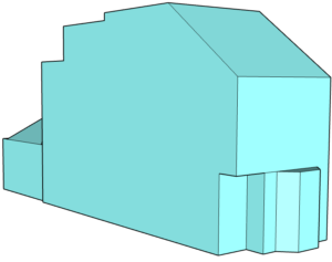 Airtightness boundary area 3D model we build to calculate the Air Pressure Test