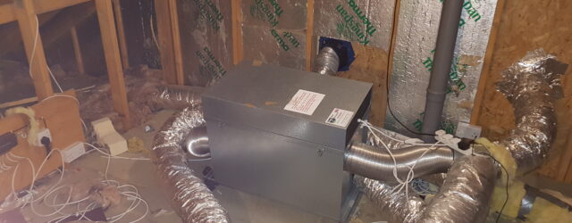 Old MVHR unit before replacement in the loft