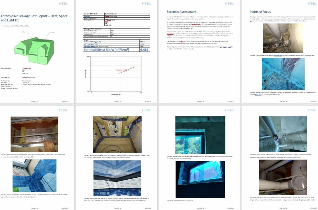 Forensic Airtightness Test Report with remedial actions to improve building fabric for airtight home